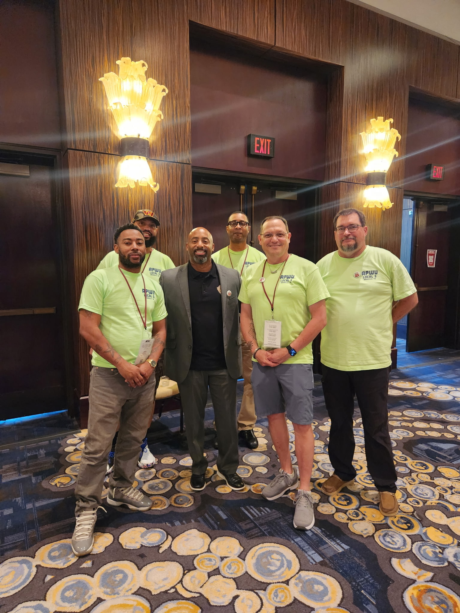 Local 5 Officers and Stewards with Human Relations Director Daleo Freeman
